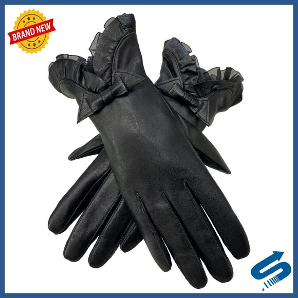 Women's Genuine Sheepskin Leather Gloves Cashmere Lined Touchscreen Windproof